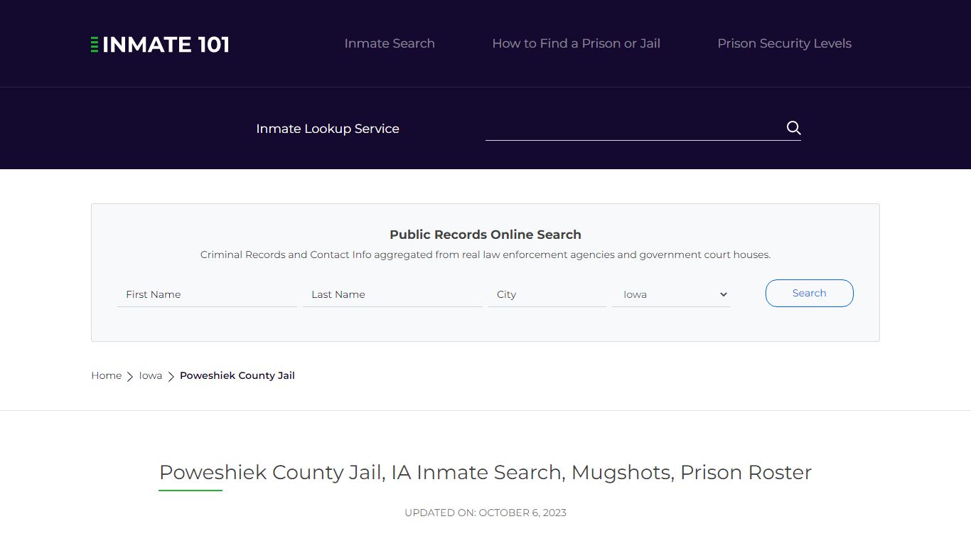 Poweshiek County Jail, IA Inmate Search, Mugshots, Prison Roster