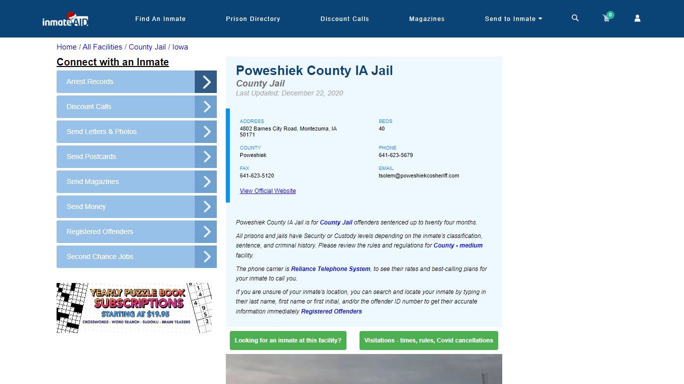 Poweshiek County IA Jail - Inmate Locator - Montezuma, IA