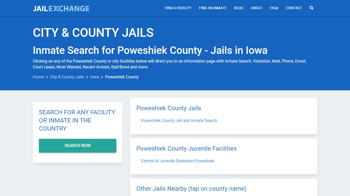 Inmate Search for Poweshiek County | Jails in Iowa - Jail Exchange